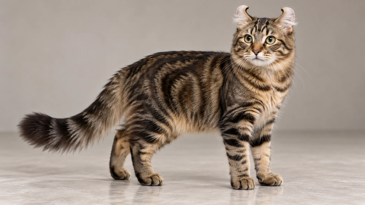 American Curl kedi — tabby desenli