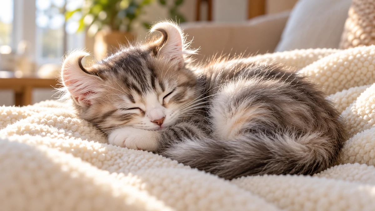 American Curl ilan — uyuyan American Curl yavru ilan fotoğrafı